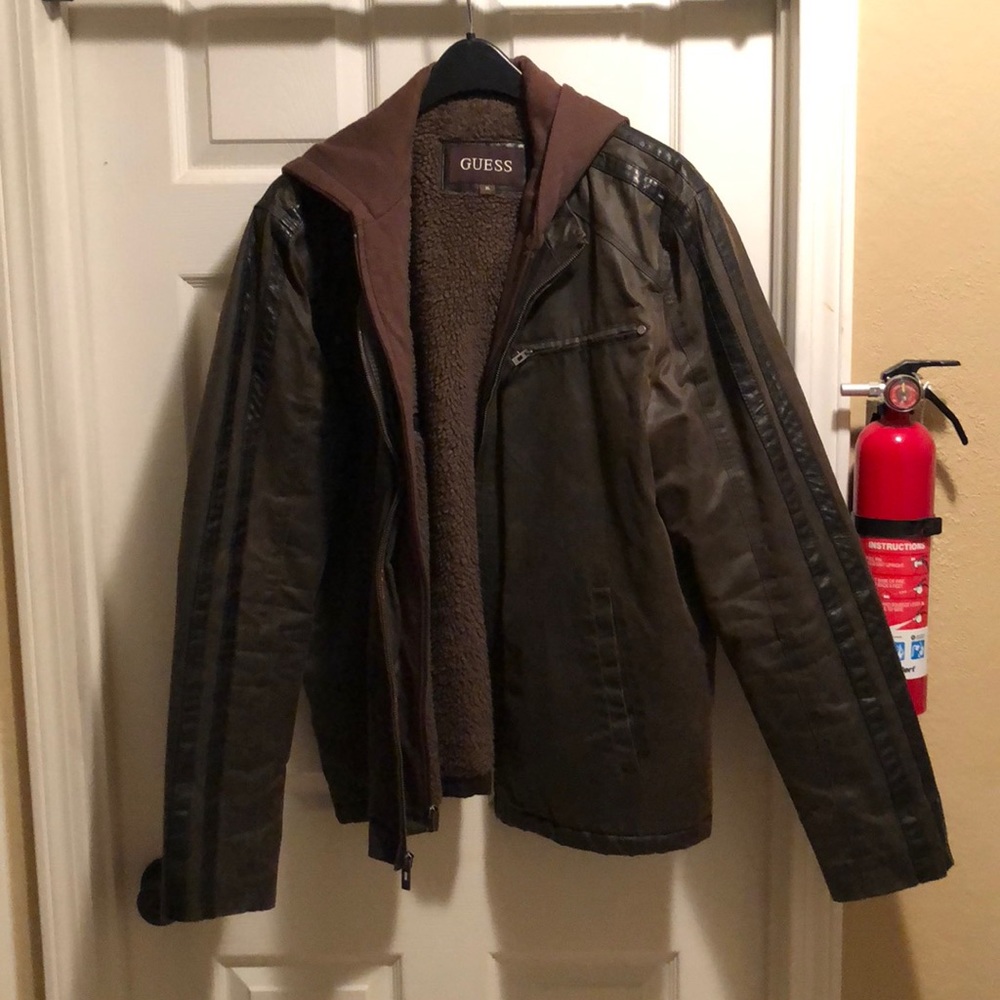 Faux leather racing jacket by Guess XL